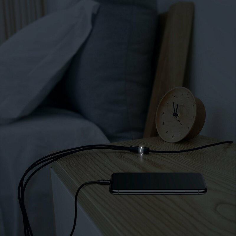 Cablu De Date Baseus 3in1 Micro-USB / Type-C / Lightning 3.5A 1.2m - CAMLT-PY01 - Negru 