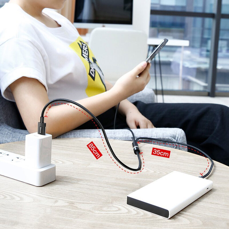 Cablu De Date Baseus 3in1 Micro-USB / Type-C / Lightning 3.5A 1.2m - CAMLT-PY01 - Negru 