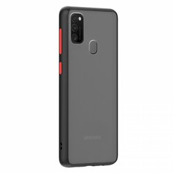 Husa Samsung Galaxy M30s Mobster Chroma Cu Butoane Si Margini Colorate - Negru