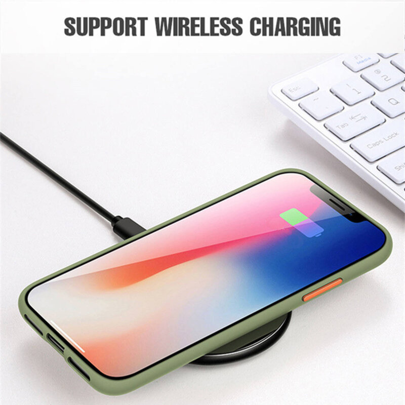 Husa Samsung Galaxy M30s Mobster Chroma Cu Butoane Si Margini Colorate - Verde Inchis