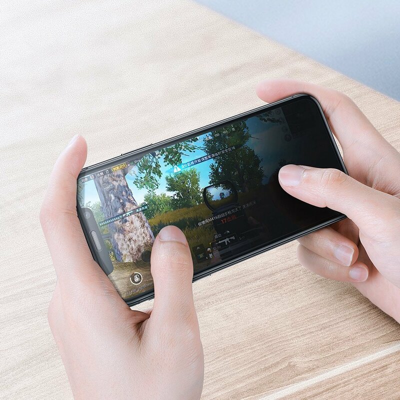 [Pachet 2x] Folie Sticla iPhone XS Baseus Privacy Speaker Dust Protector - SGAPIPH58S-WC01 - Negru