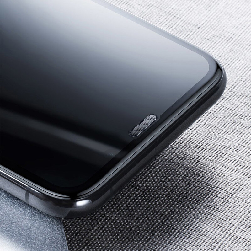 [Pachet 2x] Folie Sticla iPhone XS Baseus Privacy Speaker Dust Protector - SGAPIPH58S-WC01 - Negru