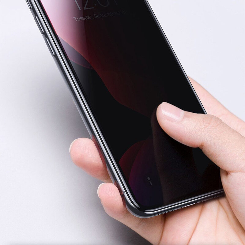 [Pachet 2x] Folie Sticla iPhone XS Baseus Privacy Speaker Dust Protector - SGAPIPH58S-WC01 - Negru
