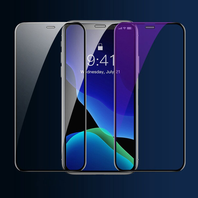  [Pachet 2x] Folie Sticla iPhone XS Baseus Anti-Bluelight Full Cover - SGAPIPH58S-KD01 - Negru