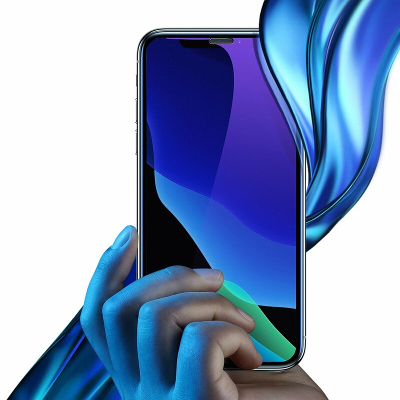  [Pachet 2x] Folie Sticla iPhone 11 Pro Baseus Anti-Bluelight Full Cover - SGAPIPH58S-KD01 - Negru