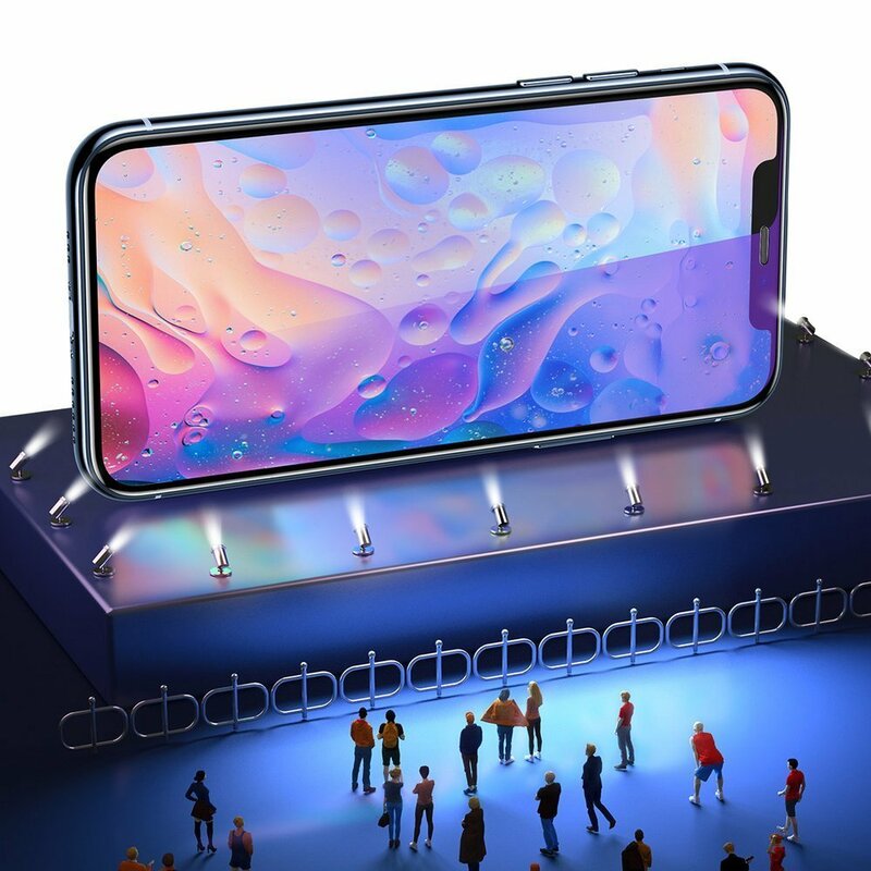  [Pachet 2x] Folie Sticla iPhone 11 Pro Baseus Anti-Bluelight Full Cover - SGAPIPH58S-KD01 - Negru