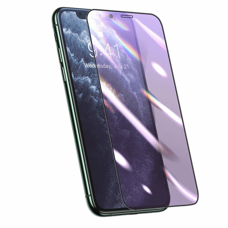 Folie Sticla iPhone XR Baseus Anti-Bluelight Full Cover - SGAPIPH61S-HB01 - Negru