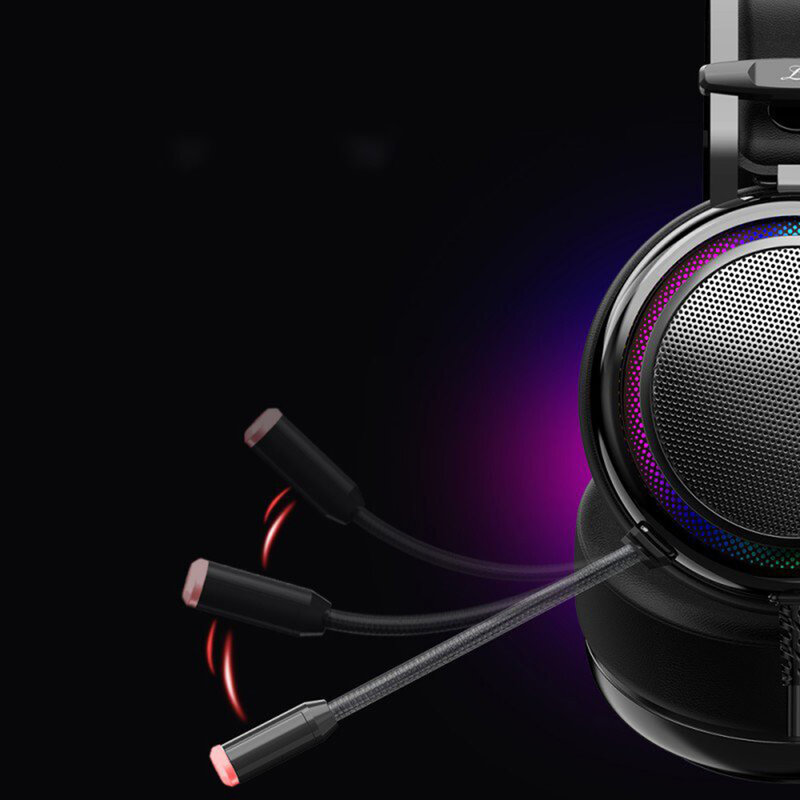 Casti On-Ear RGB Gaming Tronsmart Glary Multiplatforma USB Fir 2.2 m - Negru