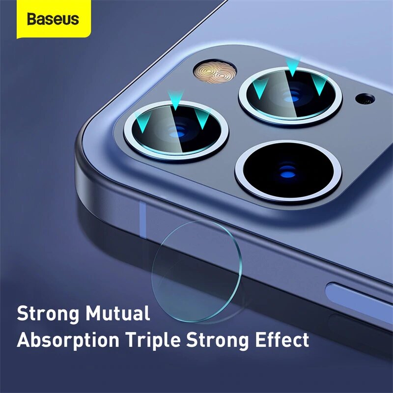[Pachet 2x] Folie Camera iPhone 12 Pro Max Baseus Gem Lens Film - SGAPIPH61P-JT02 - Clear
