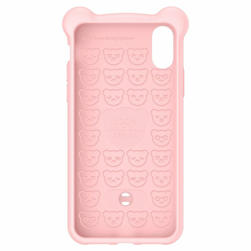 Husa iPhone XS Max Baseus Bear Plus Curea Pentru Incheietura - WIAPIPH65-BE04 - Roz