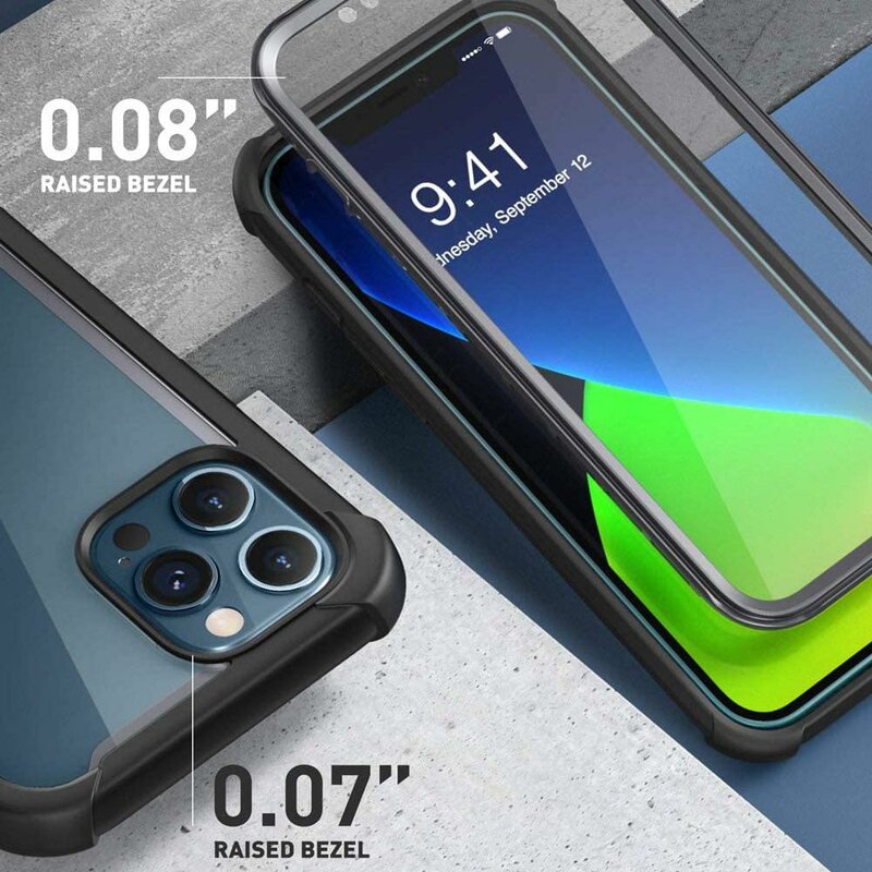 [Pachet 360°] Husa iPhone 12 Pro i-Blason Ares + Folie Ecran - Black