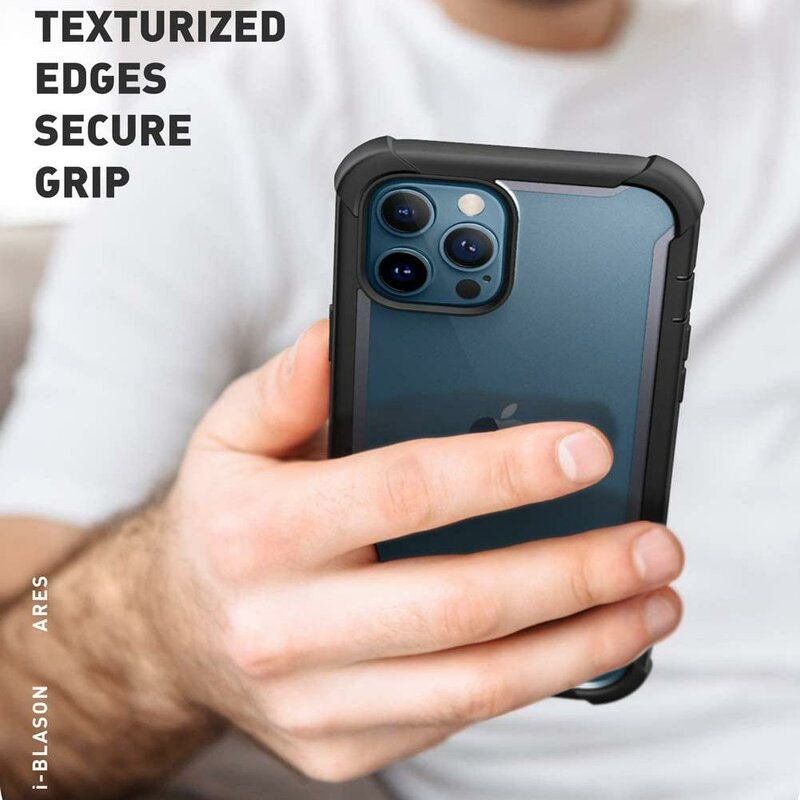 [Pachet 360°] Husa iPhone 12 Pro i-Blason Ares + Folie Ecran - Black