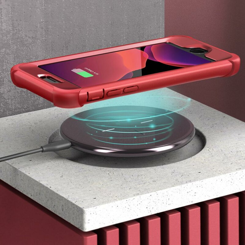 [Pachet 360°] Husa iPhone 7 i-Blason Ares + Folie Ecran - Metallic Red