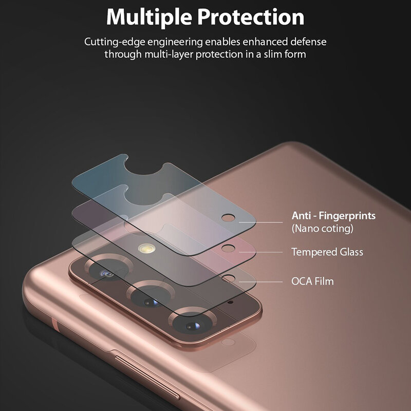 [Pachet 3x] Folie Sticla Camera Samsung Galaxy Note 20 Ringke Invisible Defender Rear Tempered - Clear