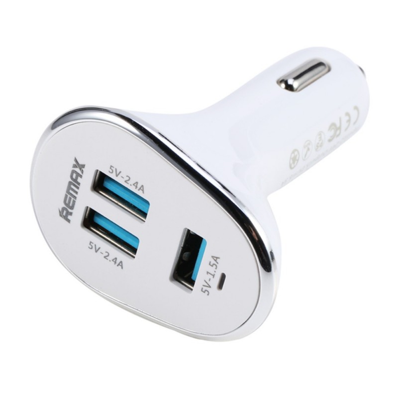 Incarcator Auto REMAX 3U 3xUSB 6.3A - Alb