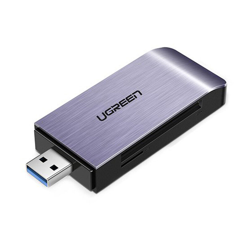 Card Reader Ugreen, USB 3.0 la SD, Micro-SD, MS, CF, 5Gbps, gri, 50541