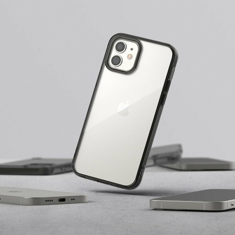 Husa iPhone 12 Ringke Fusion, cenusiu
