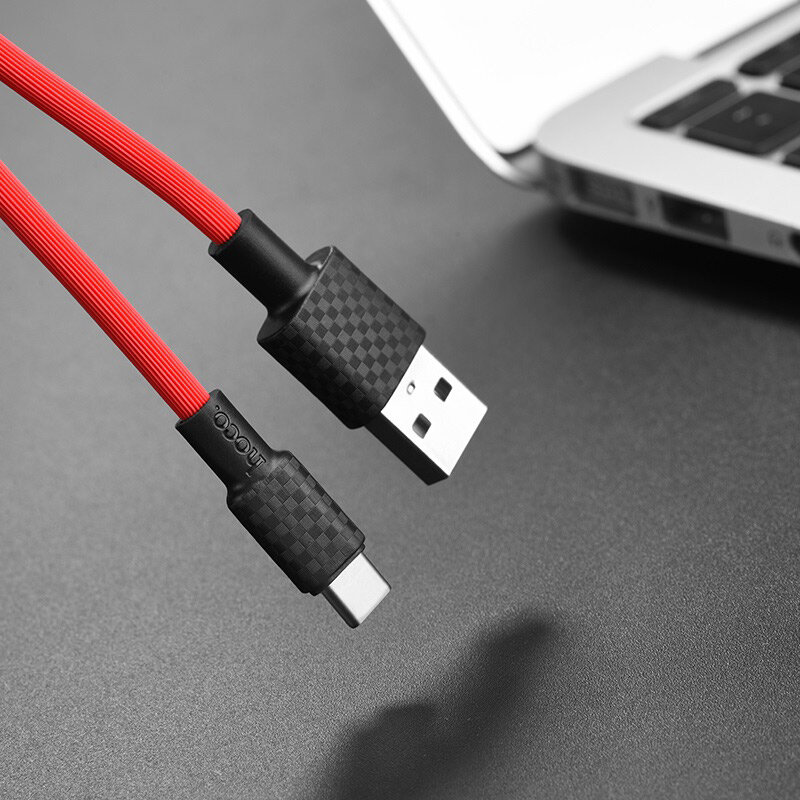 Cablu de date Hoco X29, USB la Type-C, incarcare rapida, 3A 1m, rosu