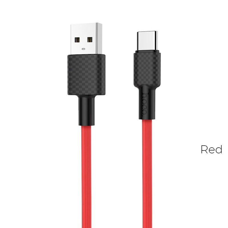 Cablu de date Hoco X29, USB la Type-C, incarcare rapida, 3A 1m, rosu