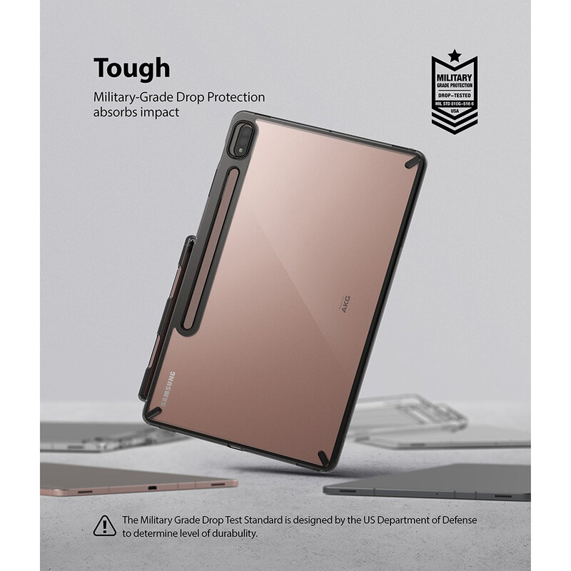 Husa Samsung Galaxy Tab S7 Plus 12.4 T970/T976 Ringke Fusion Din TPU Si Policarbonat - Smoke Black