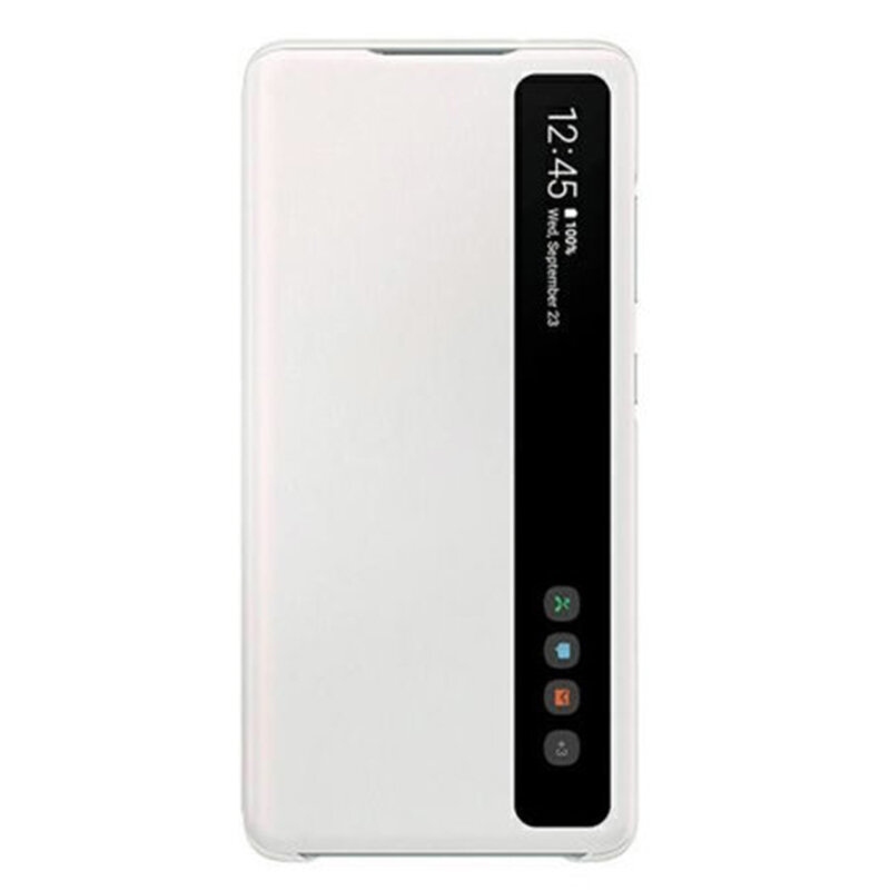 Husa Originala Samsung Galaxy S20 FE Smart Clear View Cover - Alb