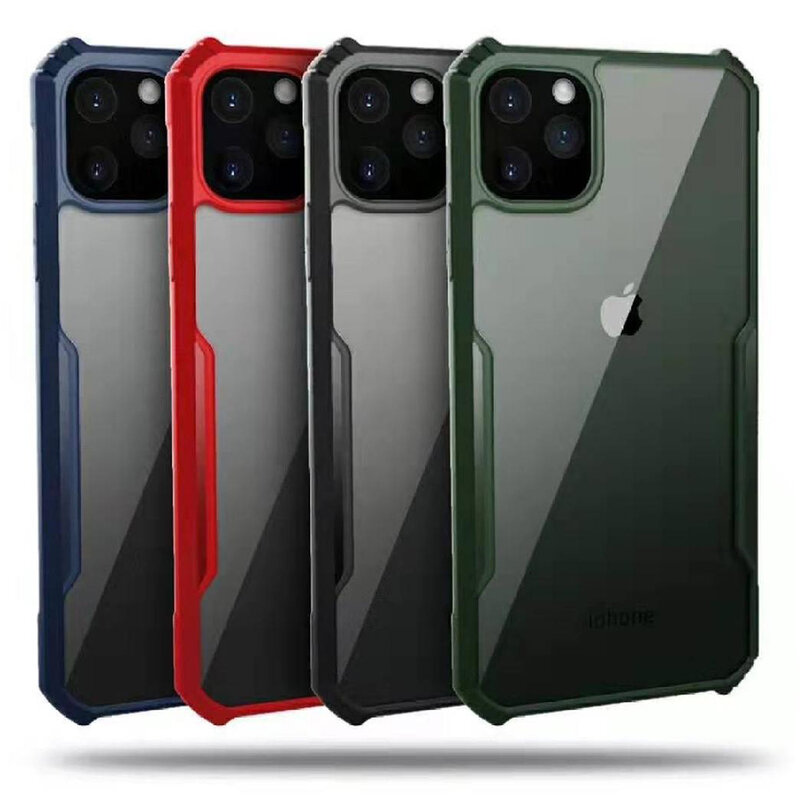 Husa iPhone 12 Pro Max Blade Acrylic Transparenta - Albastru