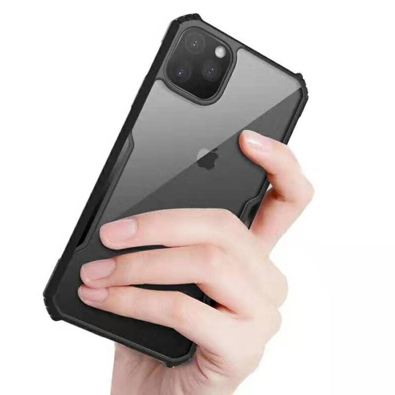 Husa iPhone 12 Pro Max Blade Acrylic Transparenta - Albastru