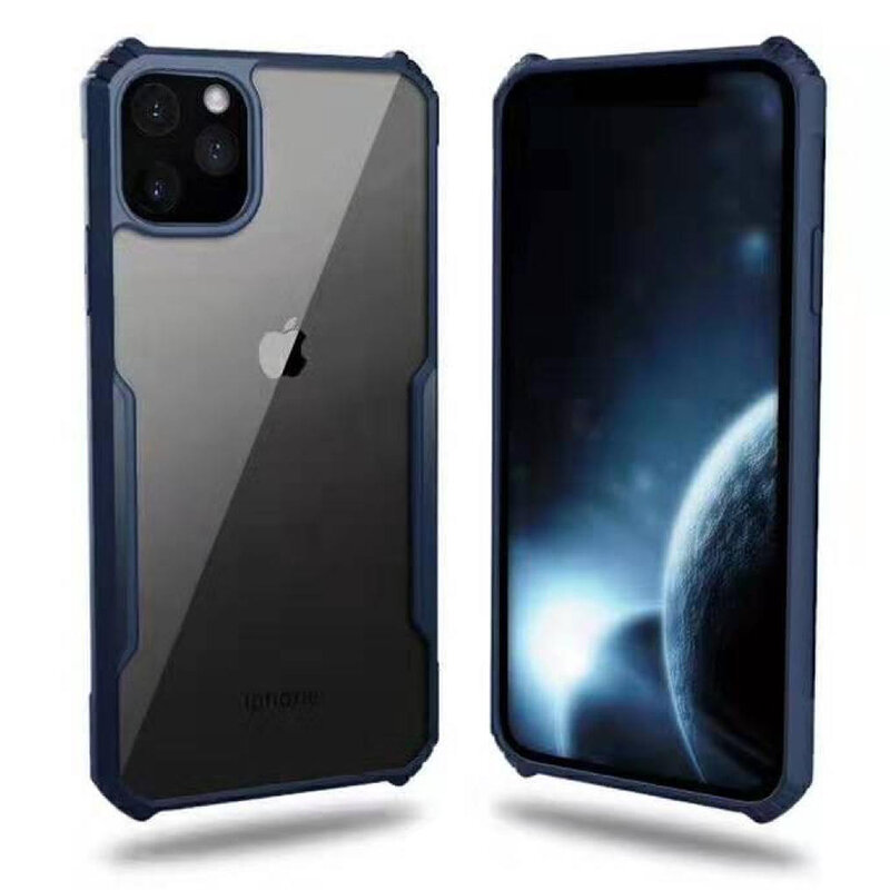 Husa iPhone 12 Pro Max Blade Acrylic Transparenta - Albastru