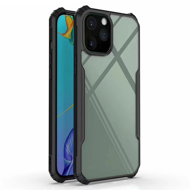 Husa iPhone 12 Pro Max Blade Acrylic Transparenta - Negru