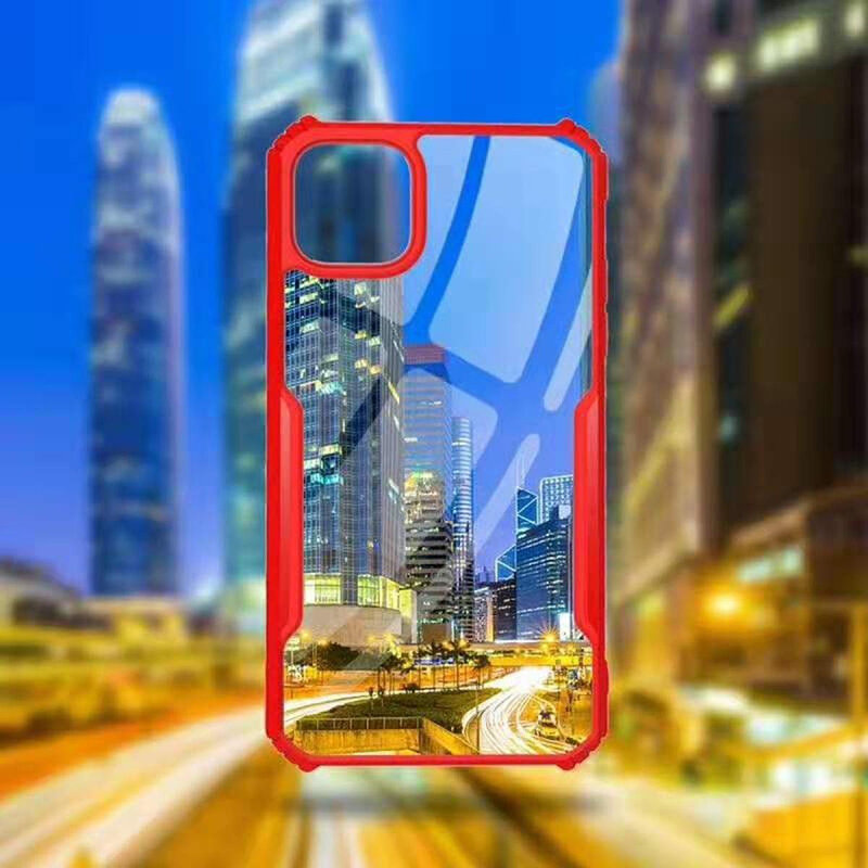 Husa iPhone 12 Pro Max Blade Acrylic Transparenta - Rosu