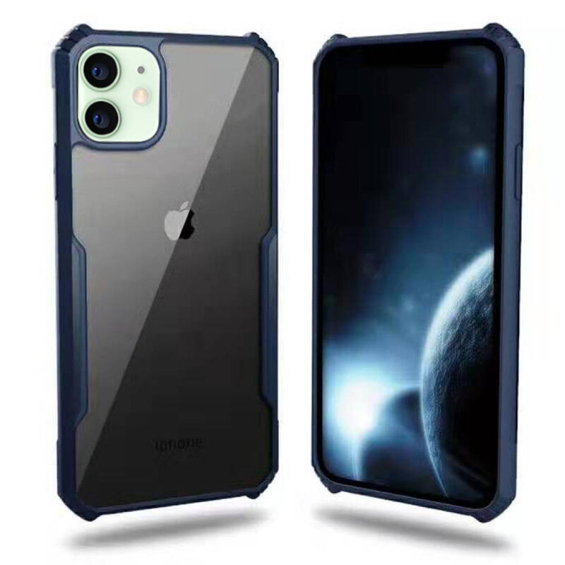 Husa iPhone 12 mini Blade Acrylic Transparenta - Albastru