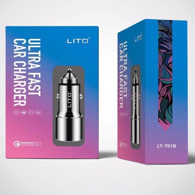 Incarcator Auto Lito LT-701B  Dual USB Incarcare Rapida QC 3.0 36W - Argintiu