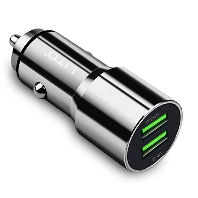 Incarcator Auto Lito LT-701B  Dual USB Incarcare Rapida QC 3.0 36W - Argintiu