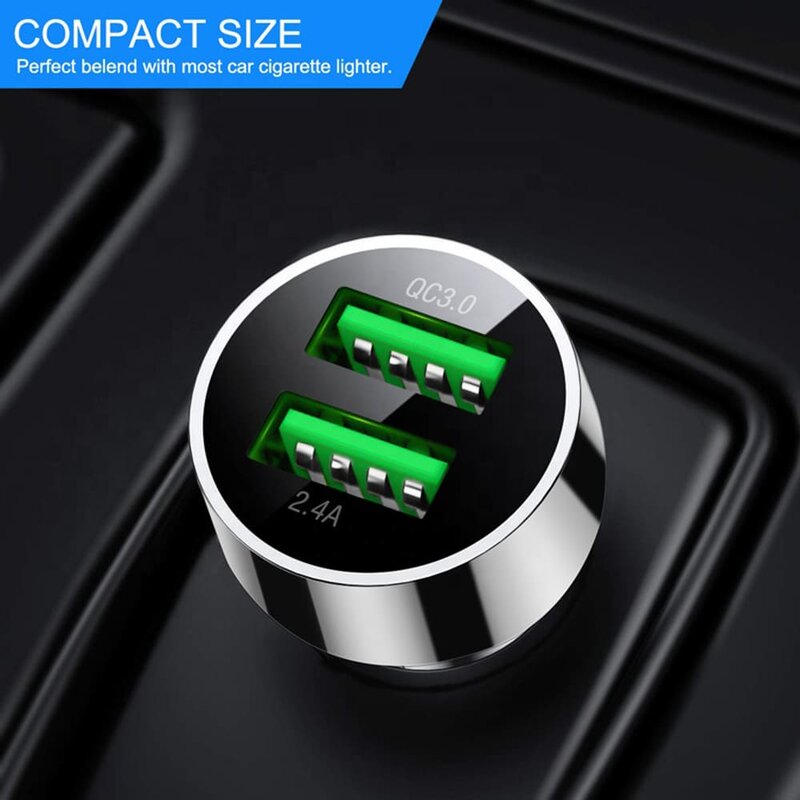 Incarcator Auto Lito LT-701B  Dual USB Incarcare Rapida QC 3.0 36W - Argintiu