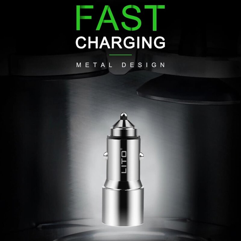 Incarcator Auto Lito LT-701B  Dual USB Incarcare Rapida QC 3.0 36W - Argintiu
