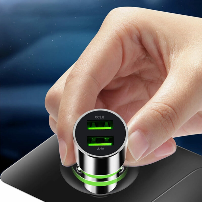 Incarcator Auto Lito LT-701B  Dual USB Incarcare Rapida QC 3.0 36W - Argintiu