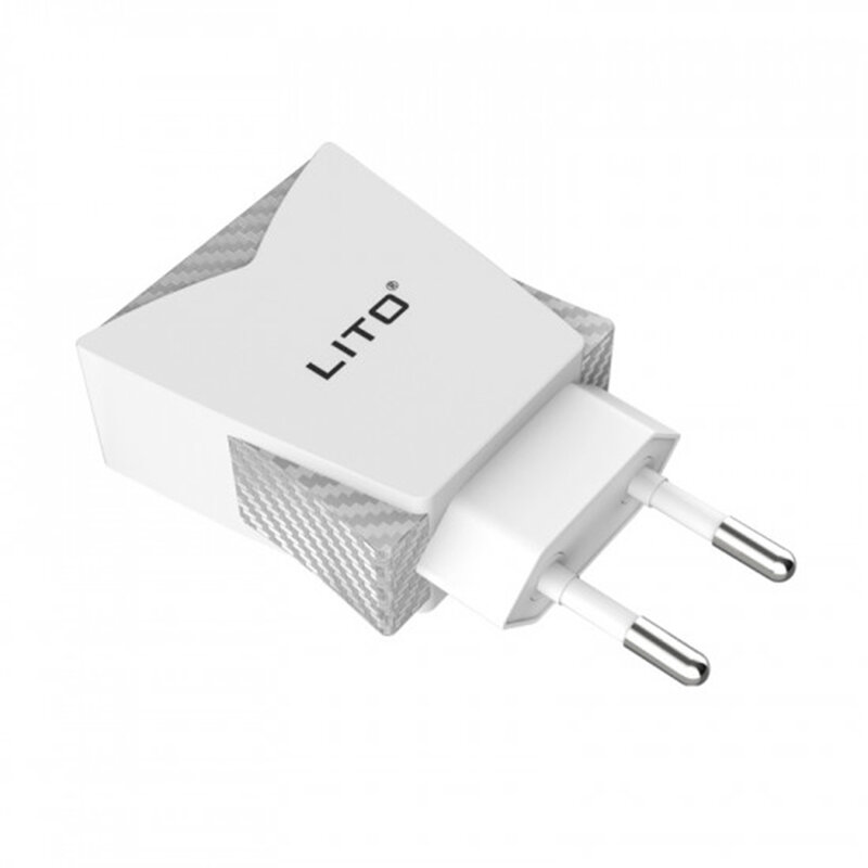 Incarcator Priza Lito CO-201 Dual USB Cu Cablu De Incarcare Type-C 2.4A - Alb