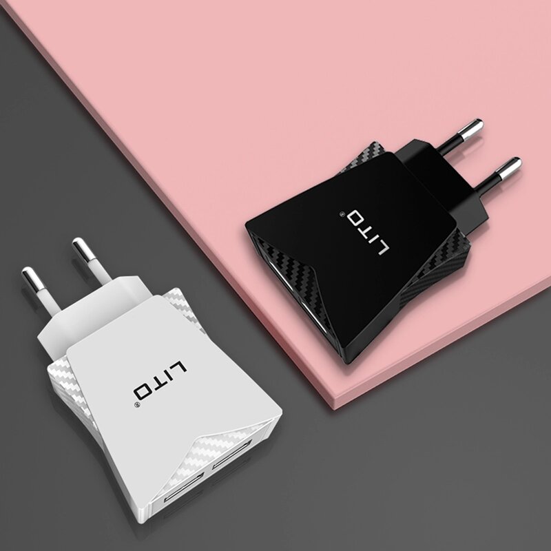Incarcator Priza Lito CO-201 Dual USB Cu Cablu De Incarcare Type-C 2.4A - Alb