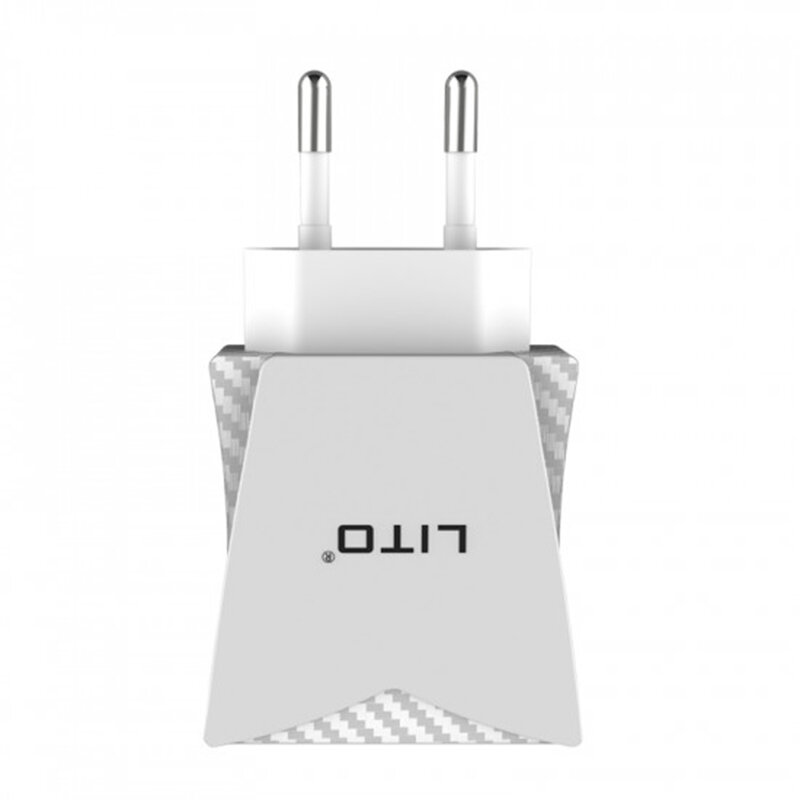 Incarcator Priza Lito CO-201 Dual USB Cu Cablu De Incarcare Type-C 2.4A - Alb