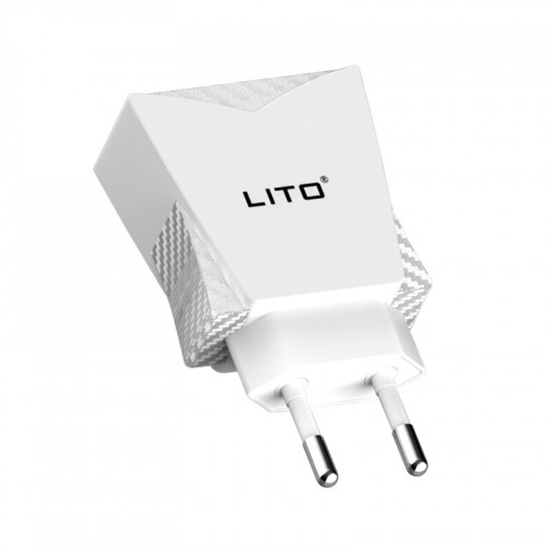 Incarcator Priza Lito CO-201 Dual USB Cu Cablu De Incarcare Micro-USB 2.4A - Alb