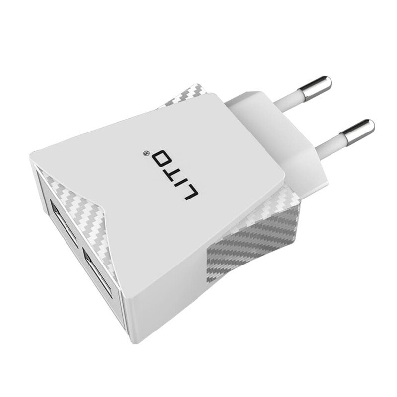 Incarcator Priza Lito CO-201 Dual USB Cu Cablu De Incarcare Micro-USB 2.4A - Alb