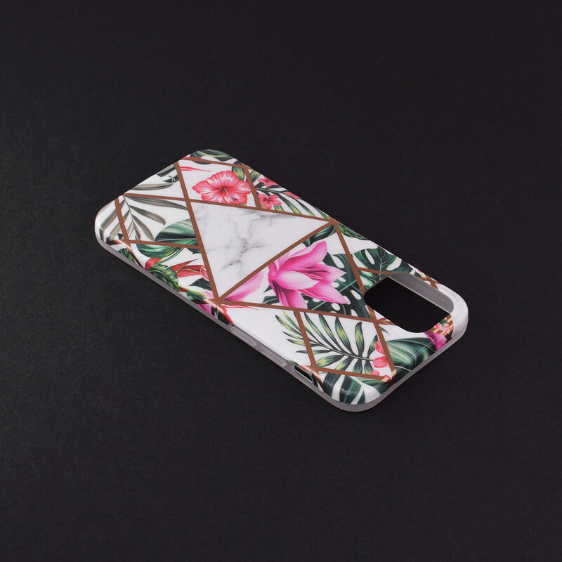 Husa iPhone 12 mini Mobster Laser Marble Shockproof TPU - Model 3