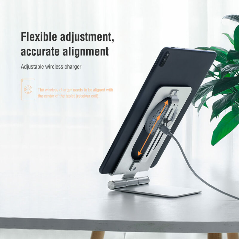 Suport Birou Nillkin Pentru Tableta Cu Incarcare Wireless 15W - Argintiu