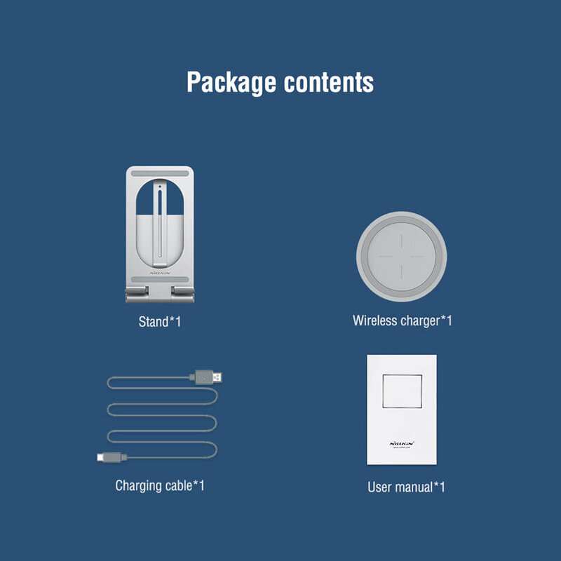 Suport Birou Nillkin Pentru Tableta Cu Incarcare Wireless 15W - Argintiu