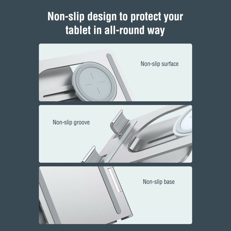 Suport Birou Nillkin Pentru Tableta Cu Incarcare Wireless 15W - Argintiu