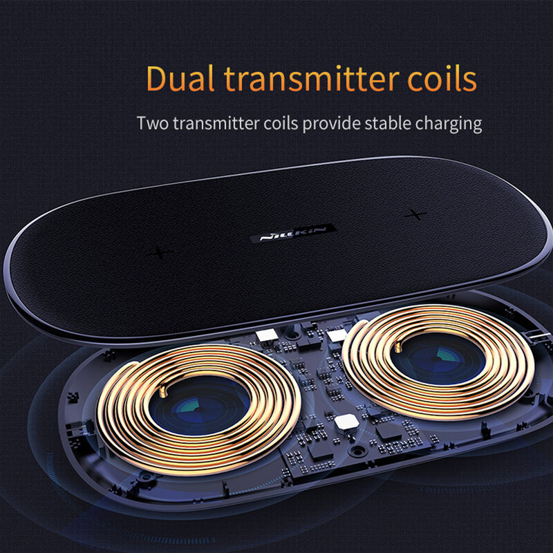 Incarcator Wireless Dual Nillkin Gemini MC031 Incarcare Rapida 10W - Negru