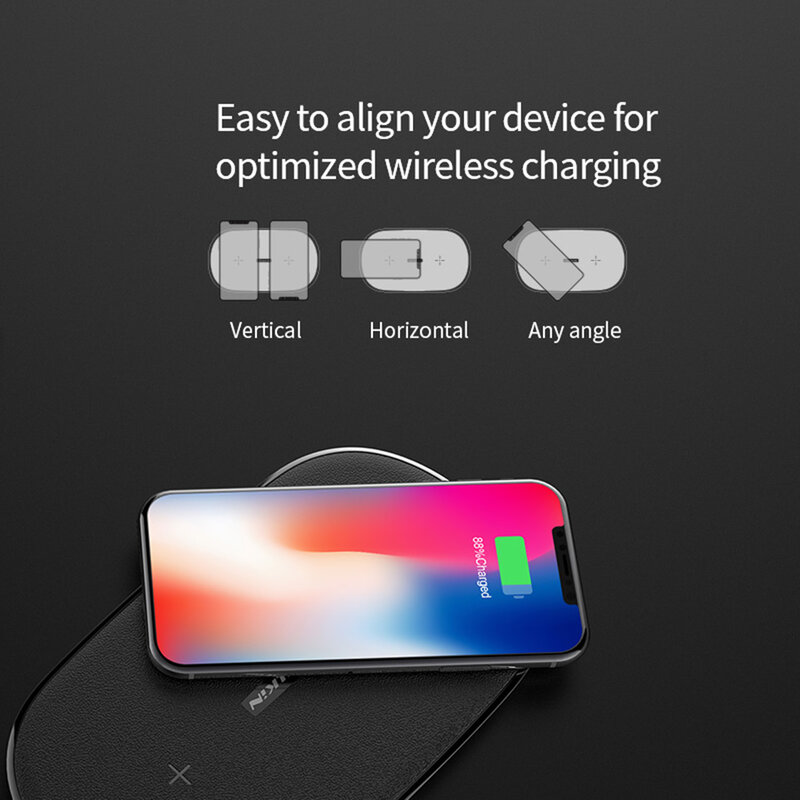 Incarcator Wireless Dual Nillkin Gemini MC031 Incarcare Rapida 10W - Negru