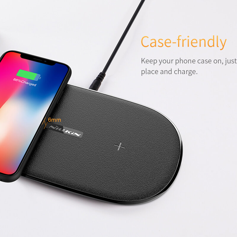 Incarcator Wireless Dual Nillkin Gemini MC031 Incarcare Rapida 10W - Negru