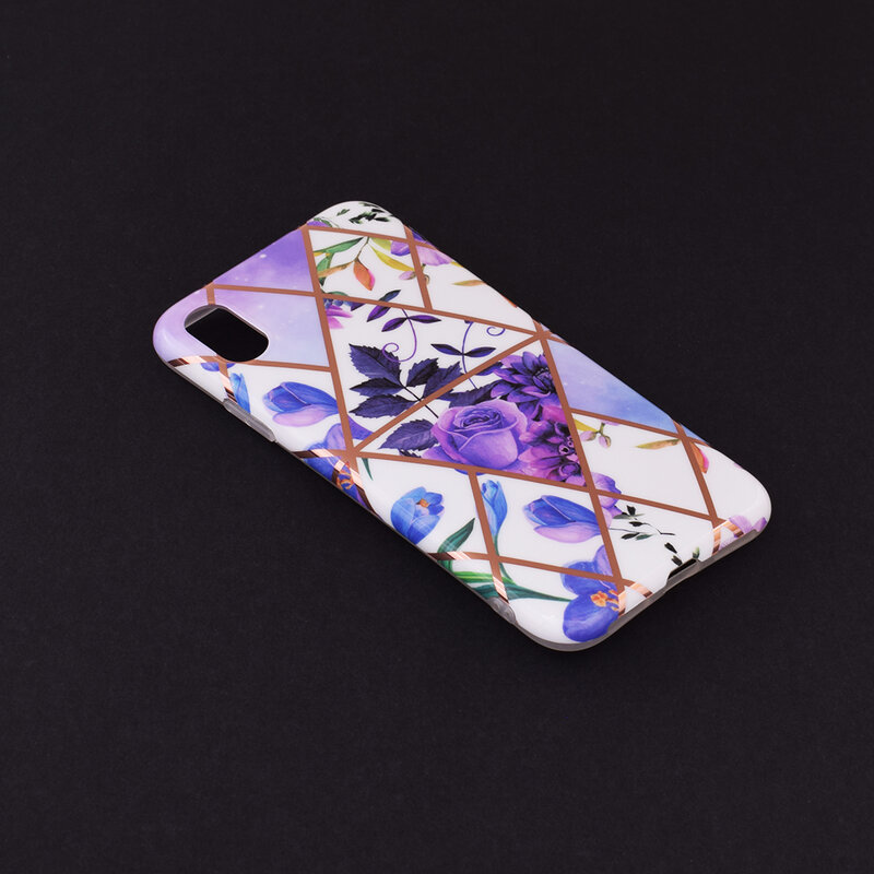 Husa iPhone X, iPhone 10 Mobster Laser Marble Shockproof TPU - Model 2