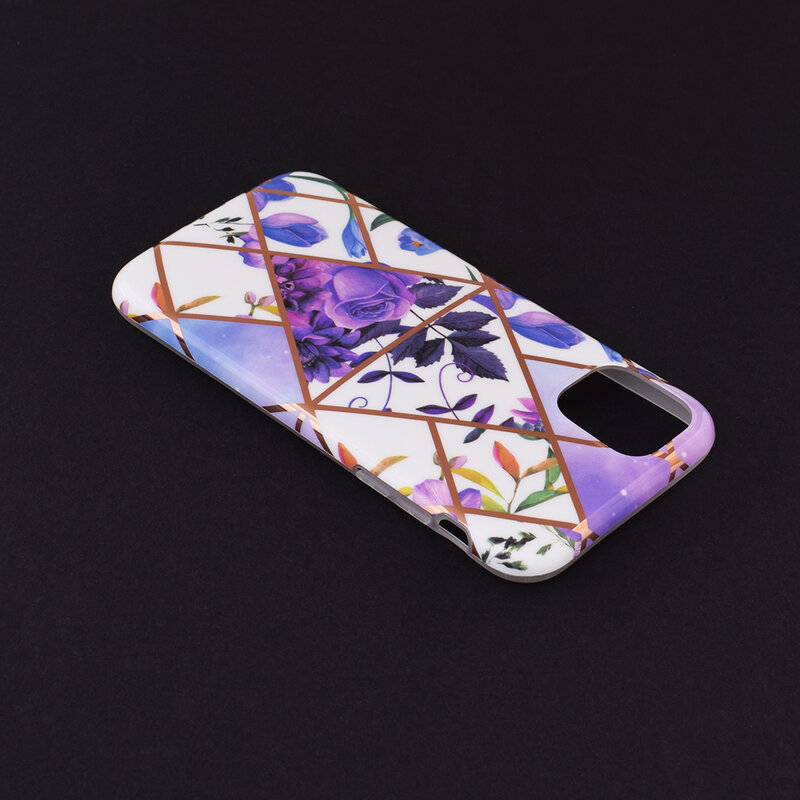 Husa iPhone 11 Mobster Laser Marble Shockproof TPU - Model 2